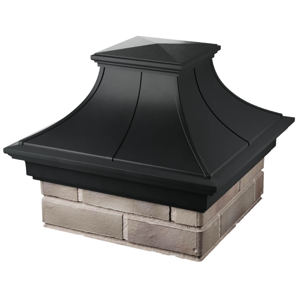Колпак Zking Монблан Премиум Черный на столб 1.5х1.5 кирпича (385х385мм) в Чебоксарах фото