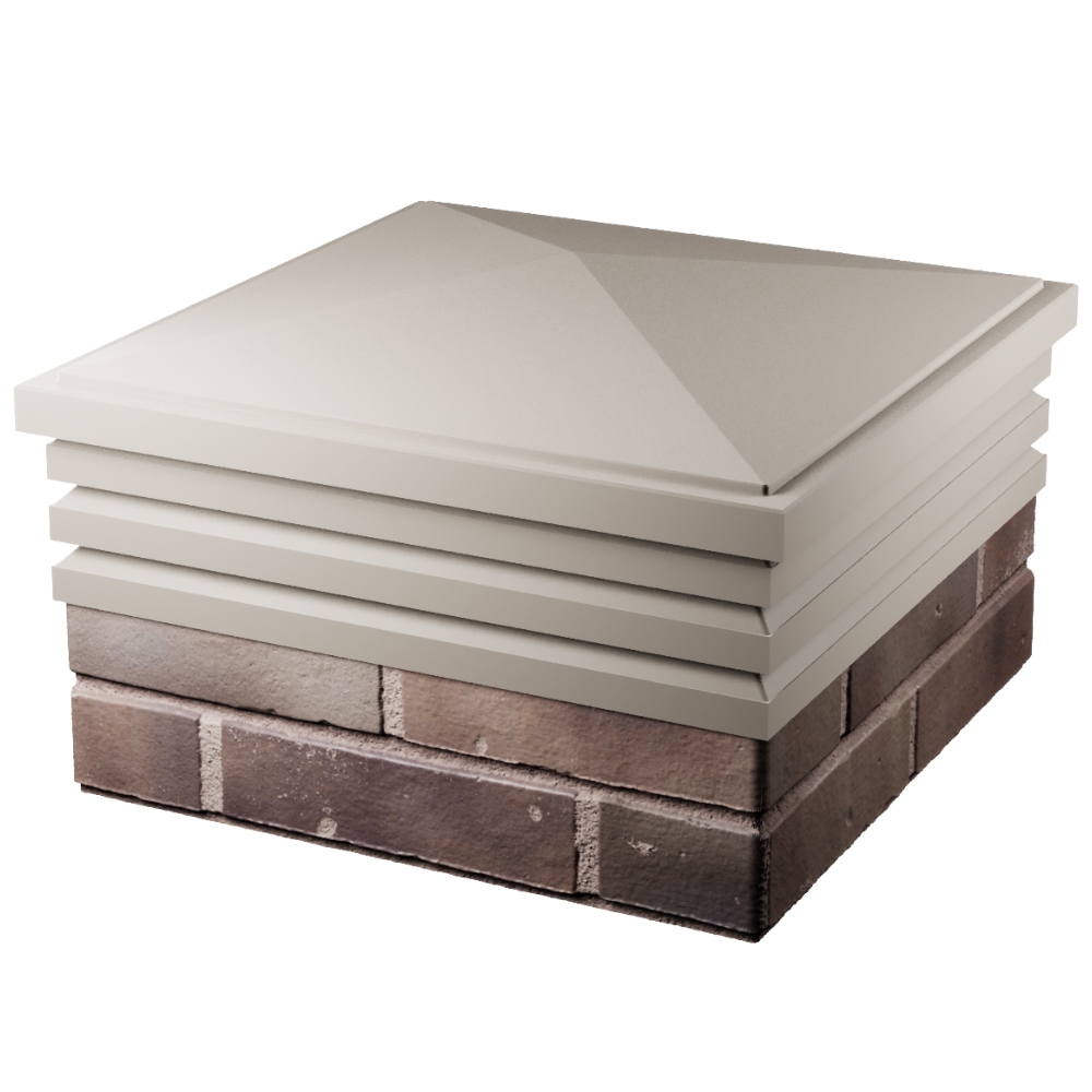 Колпак Zking Бона ХайТек Бежевый на столб 2х2 кирпича (513х513мм) в Чебоксарах фото