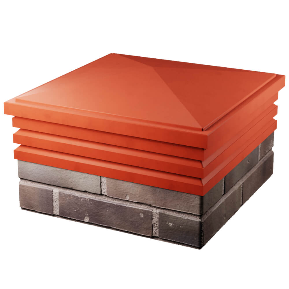 Колпак Zking Бона ХайТек Красный на столб 2х2 кирпича (513х513мм) в Чебоксарах фото