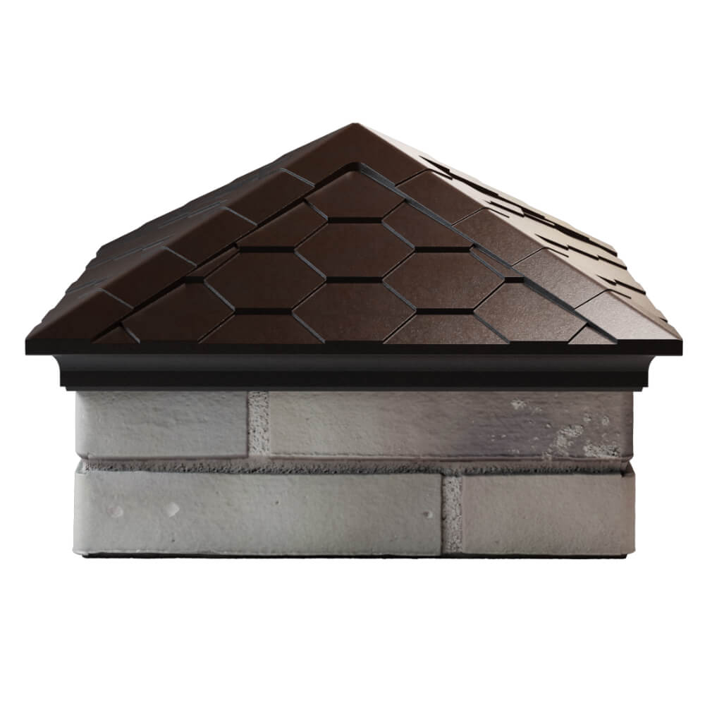 Колпак Zking Эверест Коричневый на столб 1.5х1.5 кирпича (390х390мм) Чебоксары фото