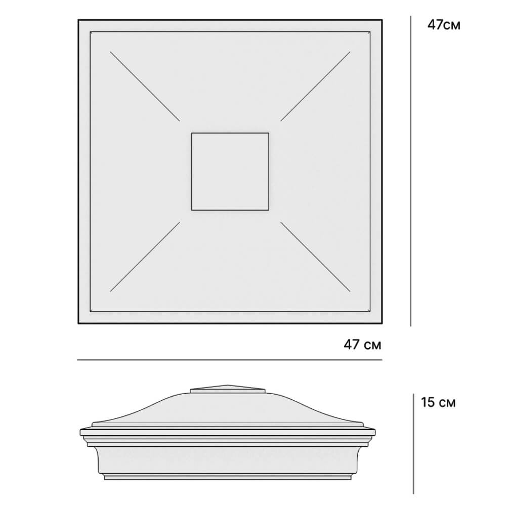 Колпак Zking Монблан Серый на столб 1.5х1.5 кирпича (385х385мм) в Чебоксарах фото