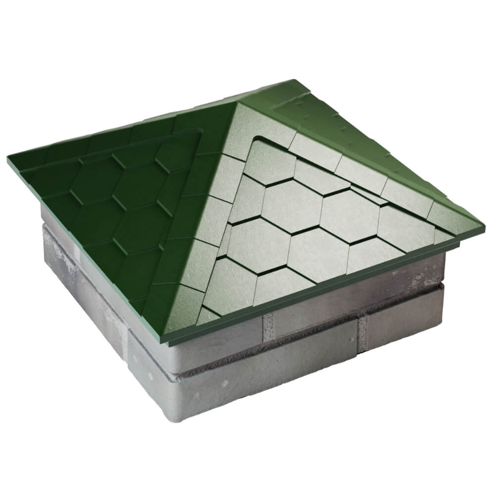 Колпак Zking Эверест Зеленый на столб 1.5х1.5 кирпича (390х390мм) в Чебоксарах фото