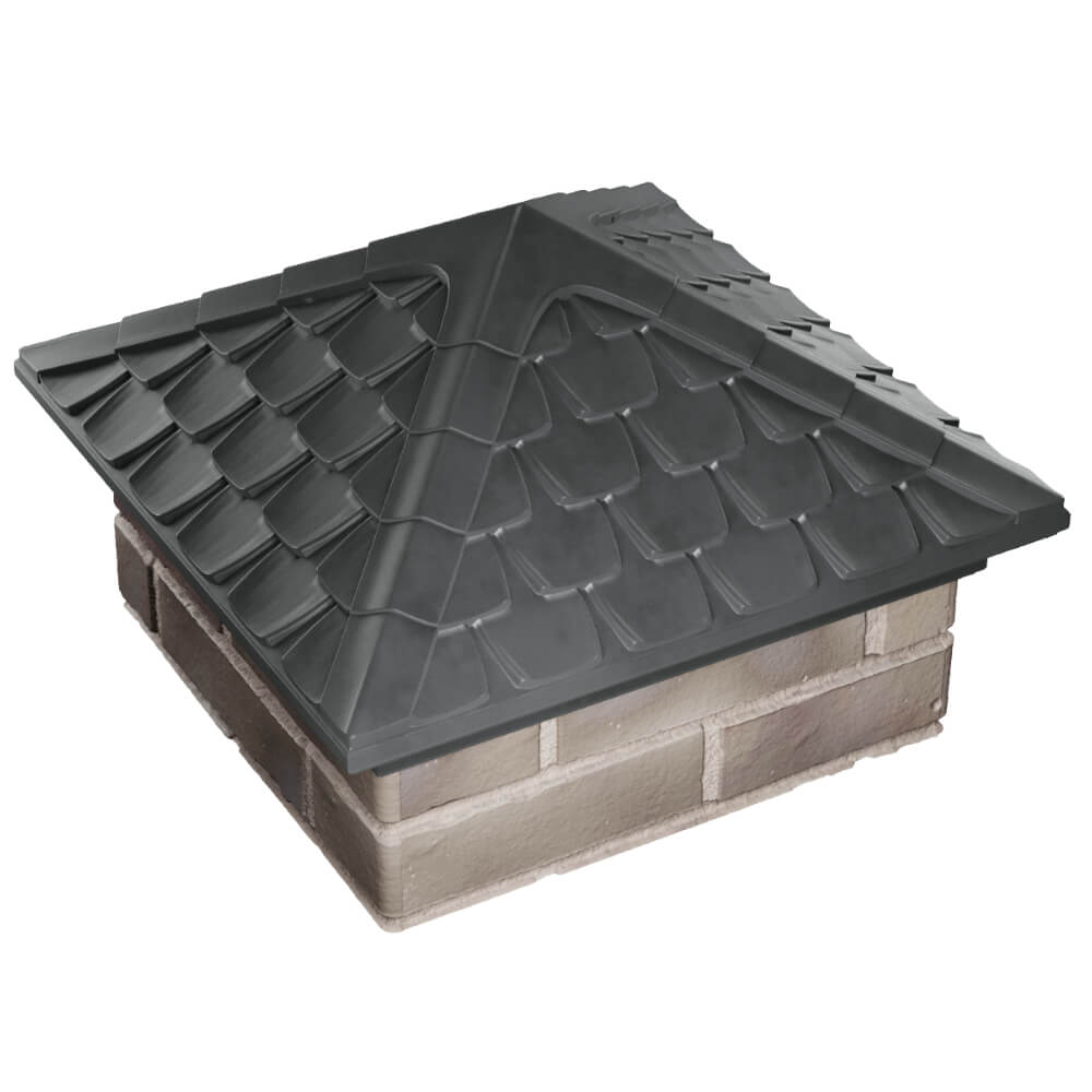 Колпак Zking Эльбрус Серый на столб 1.5х1.5 кирпича (385х385мм) в Чебоксарах фото