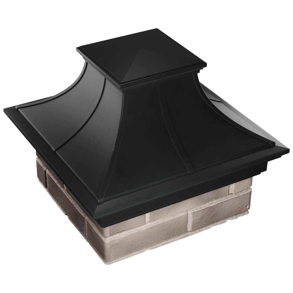 Колпак Zking Монблан Премиум Черный на столб 1.5х1.5 кирпича (385х385мм) в Чебоксарах фото