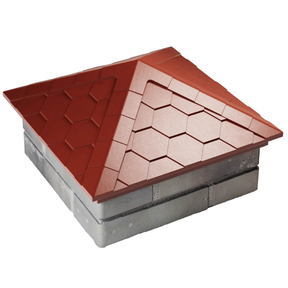 Колпак Zking Эверест Красный на столб 1.5х1.5 кирпича (390х390мм) в Чебоксарах фото