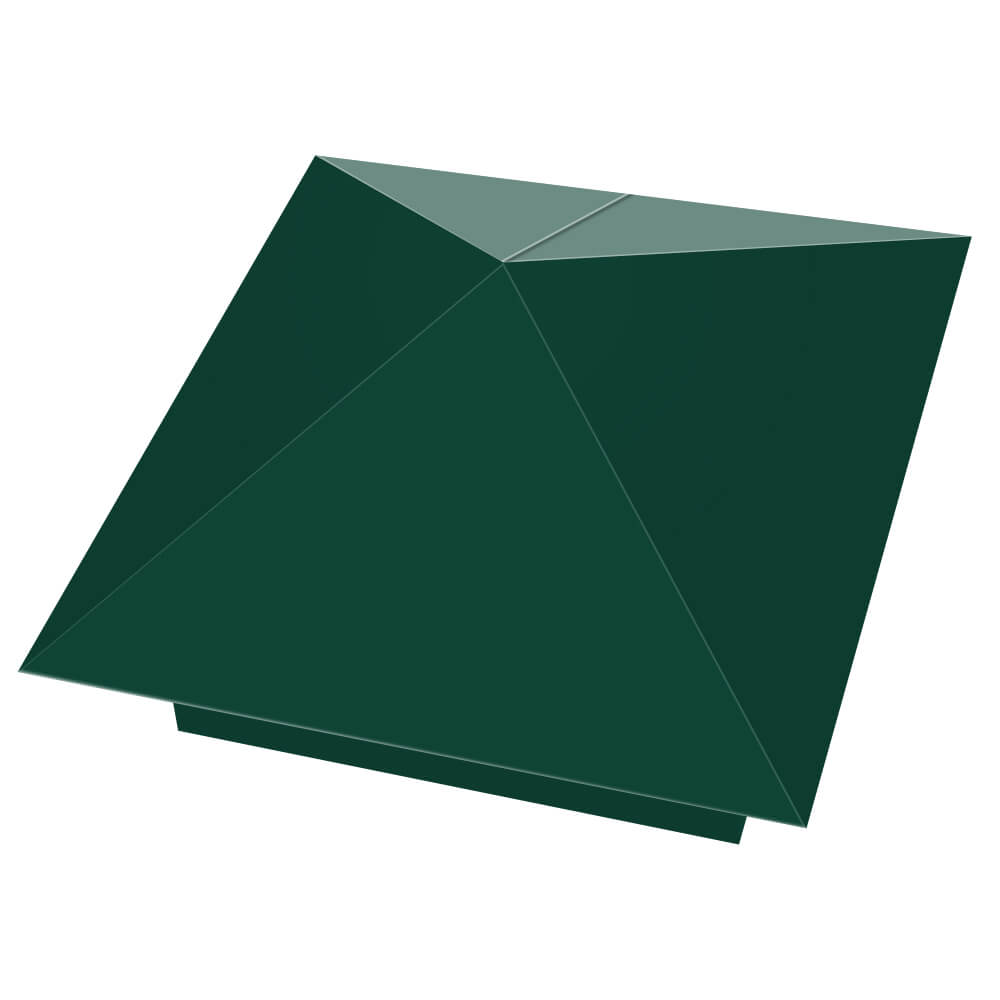 Колпак металлический 390х390мм RAL6005 Зеленый Мох заборный Чебоксары фото