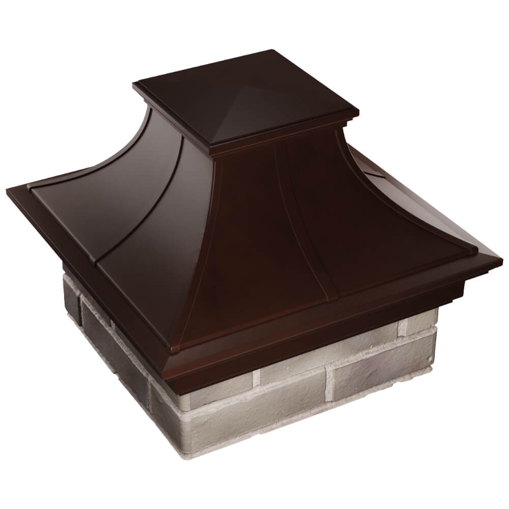 Колпак Zking Монблан Премиум Коричневый на столб 1.5х1.5 кирпича (385х385мм) в Чебоксарах фото