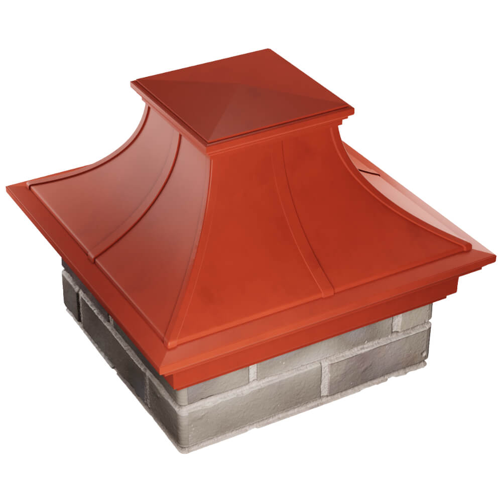 Колпак Zking Монблан Премиум Красный на столб 1.5х1.5 кирпича (385х385мм) в Чебоксарах фото