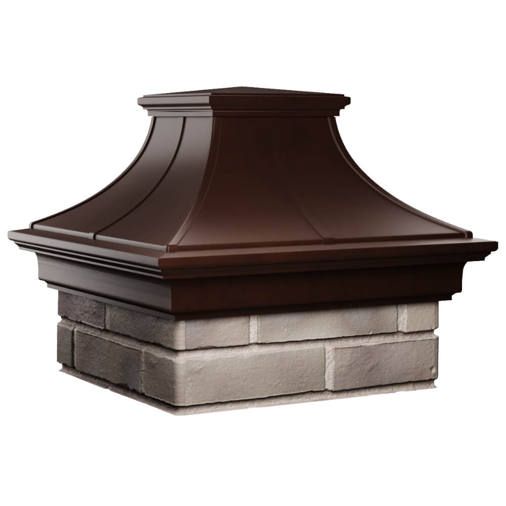 Колпак Zking Монблан Премиум Коричневый на столб 1.5х1.5 кирпича (385х385мм) в Чебоксарах фото