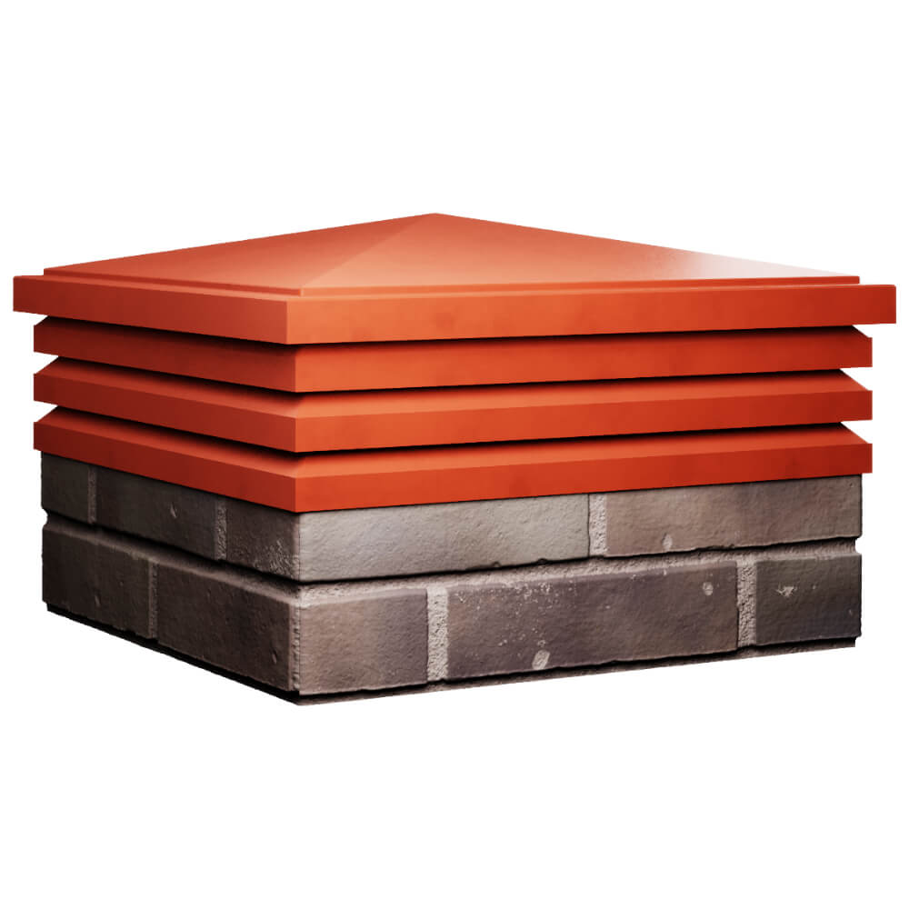 Колпак Zking Бона ХайТек Красный на столб 2х2 кирпича (513х513мм) в Чебоксарах фото