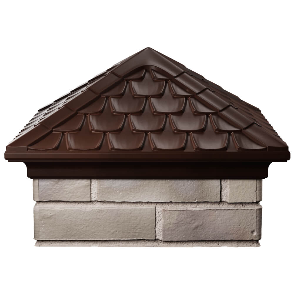 Колпак Zking Эльбрус Коричневый на столб 1.5х1.5 кирпича (385х385мм) Чебоксары фото