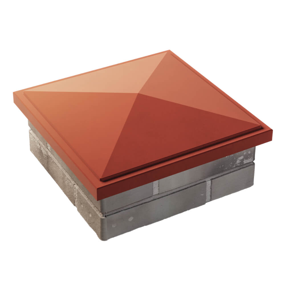 Колпак Zking БонаМоно Красный на столб 1.5х1.5 кирпича (385х385, 400х400мм) в Чебоксарах фото