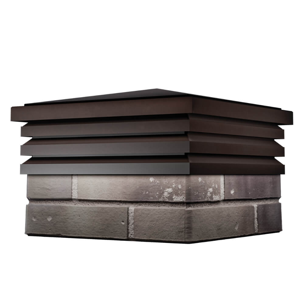 Колпак Zking Бона ХайТек Коричневый на столб 1.5х1.5 кирпича (385х385мм) в Чебоксарах фото