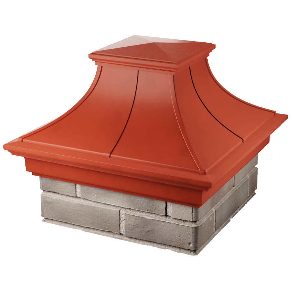 Колпак Zking Монблан Премиум Красный на столб 1.5х1.5 кирпича (385х385мм) в Чебоксарах фото