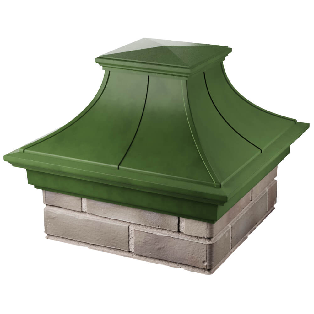 Колпак Zking Монблан Премиум Зеленый на столб 1.5х1.5 кирпича (385х385мм) в Чебоксарах фото