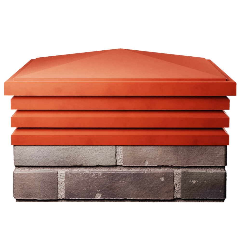 Колпак Zking Бона ХайТек Красный на столб 2х2 кирпича (513х513мм) Чебоксары фото