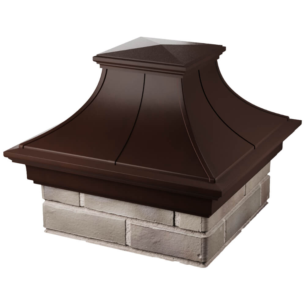 Колпак Zking Монблан Премиум Коричневый на столб 1.5х1.5 кирпича (385х385мм) в Чебоксарах фото