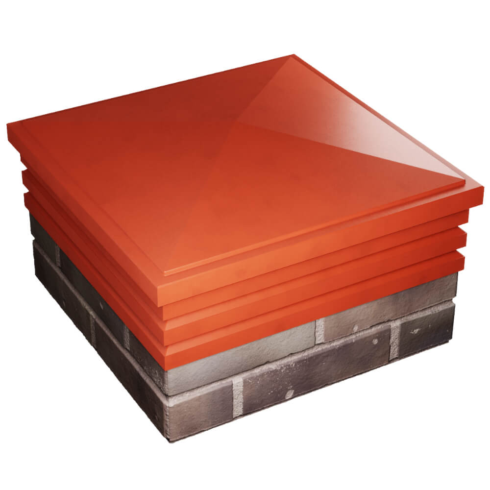 Колпак Zking Бона ХайТек Красный на столб 2х2 кирпича (513х513мм) в Чебоксарах фото