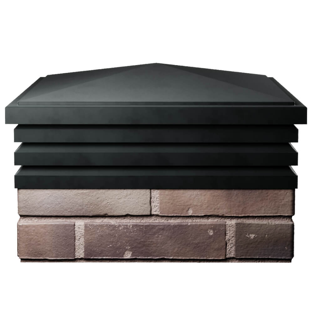 Колпак Zking Бона ХайТек Черный на столб 2х2 кирпича (513х513мм) Чебоксары фото