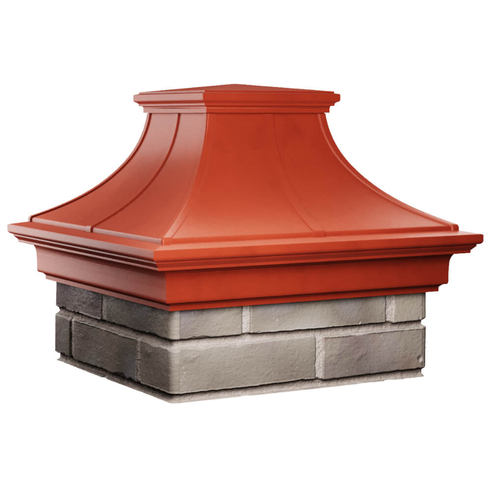 Колпак Zking Монблан Премиум Красный на столб 1.5х1.5 кирпича (385х385мм) в Чебоксарах фото
