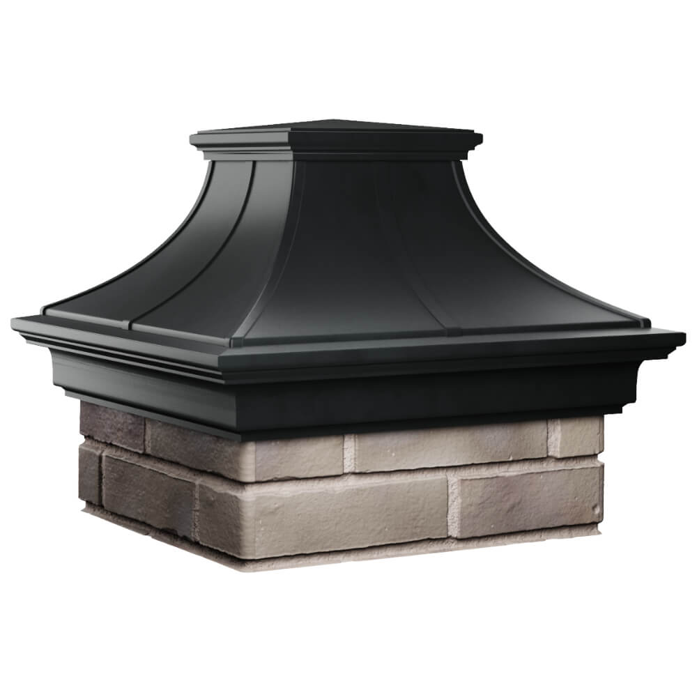 Колпак Zking Монблан Премиум Черный на столб 1.5х1.5 кирпича (385х385мм) в Чебоксарах фото