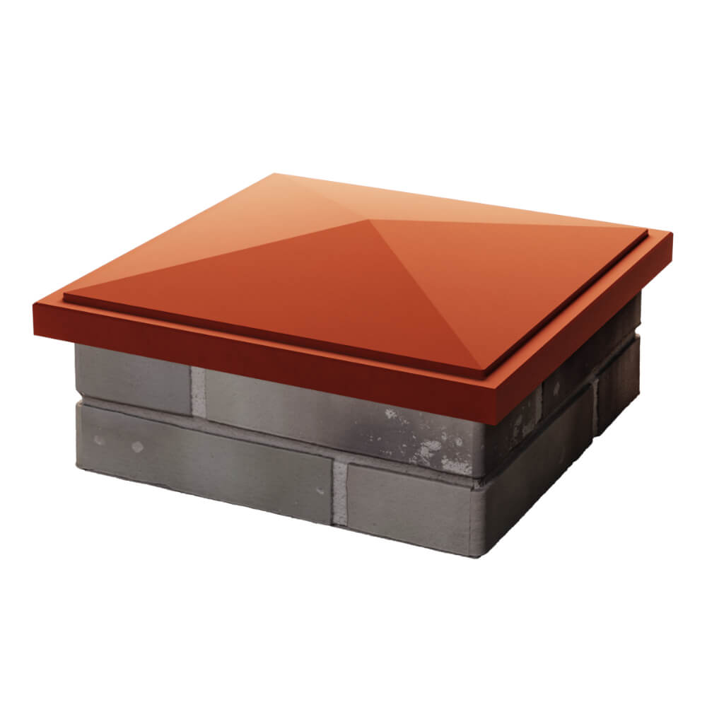 Колпак Zking БонаМоно Красный на столб 1.5х1.5 кирпича (385х385, 400х400мм) в Чебоксарах фото