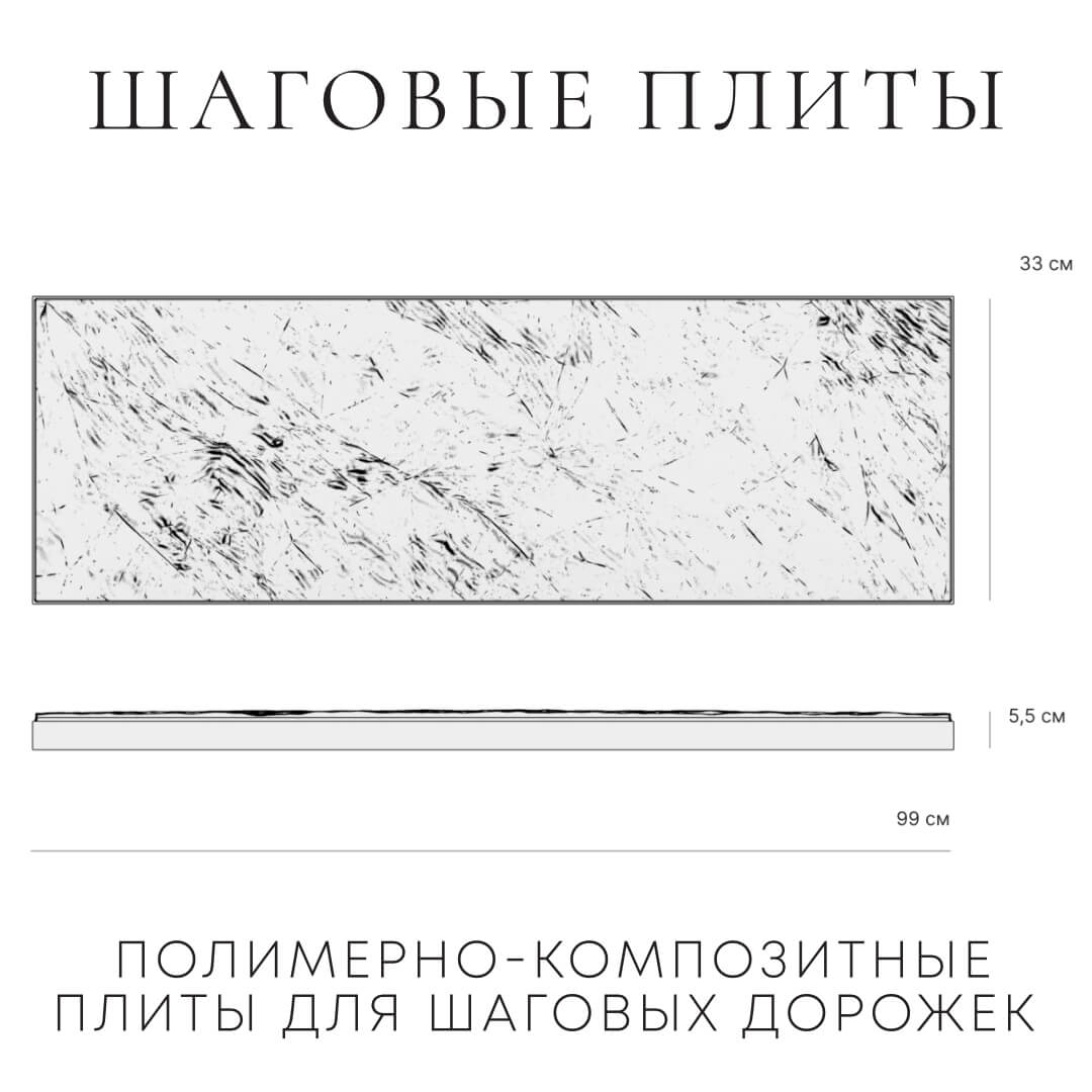 Шаговая плита STONE Графитовый Серый 990х330х55мм в Чебоксарах фото