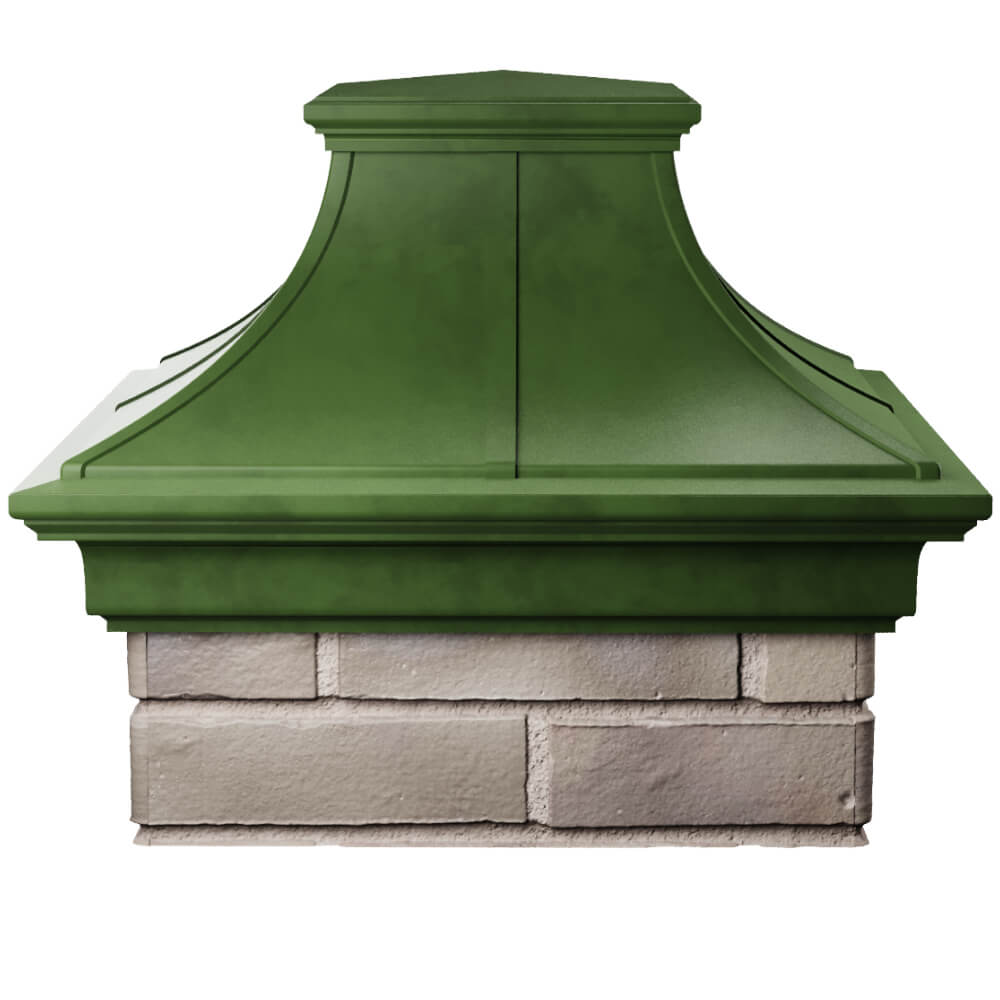 Колпак Zking Монблан Премиум Зеленый на столб 1.5х1.5 кирпича (385х385мм) Чебоксары фото