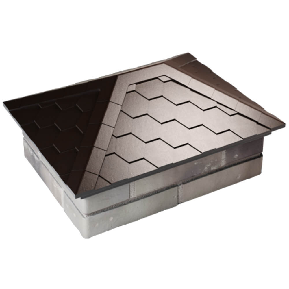 Колпак Zking Эверест Коричневый на столб 2х1.5 кирпича (520х390мм) Чебоксары фото