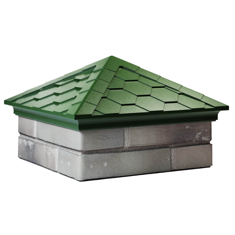 Колпак Zking Эверест Зеленый на столб 1.5х1.5 кирпича (390х390мм) в Чебоксарах фото