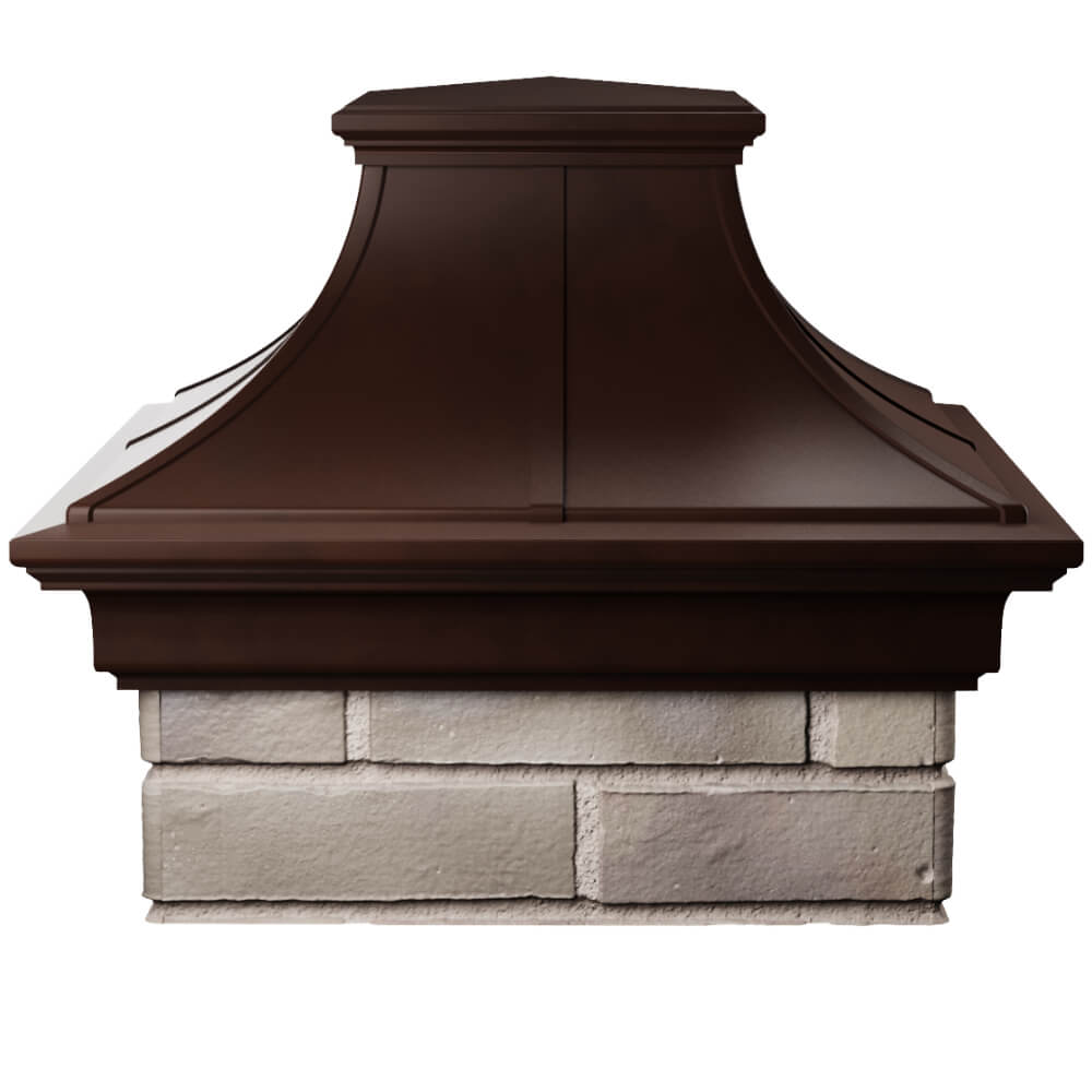 Колпак Zking Монблан Премиум Коричневый на столб 1.5х1.5 кирпича (385х385мм) Чебоксары фото