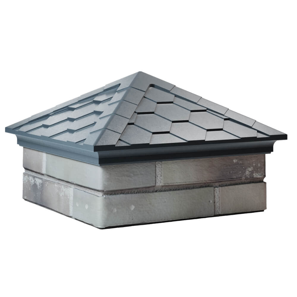 Колпак Zking Эверест Серый на столб 1.5х1.5 кирпича (390х390мм) в Чебоксарах фото